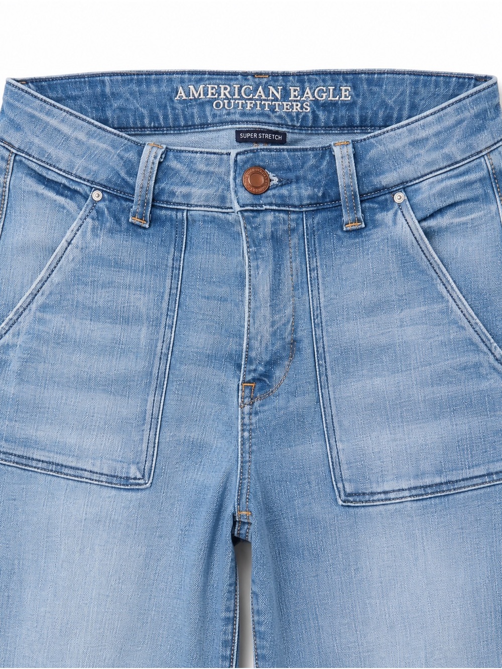 American Eagle Outfitters Light Blue Wide-Leg Jeans - Picture 5 of 6